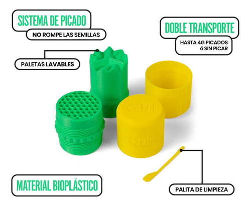 Imagen 2 de 6 de Picador Grinder Tainer Amarillo/verde
