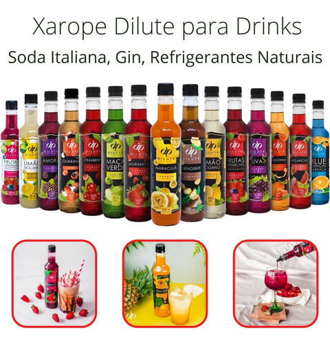 Xarope Dilute 500ml Drinks Soda Italiana Gin - Sabores Full