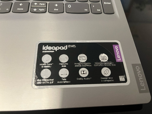 Notebook Usado - Ideapad S145 8gb Ram-ssd 256 Gbi - I5 8265u Prateado (Usado)