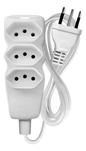 Extensão Elétrica Pratik 3 Metros 3 Tomadas 3x0,75mm Branco