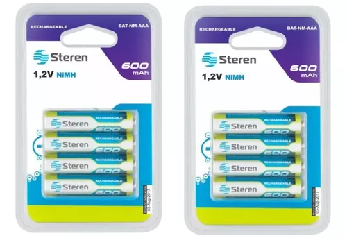 Paquete de 4 pilas recargables AAA Steren NiMH 600 mAh