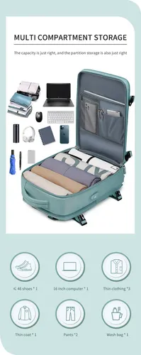 Mochila Viaje Carry On Equipaje Cabina Avion Viral Amazon