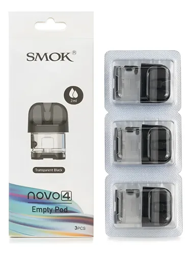 pod smok novo 4 mini cartucho vacio Pod Vacio Repuesto Vaper Smok Novo 4 2ml Transparent Black