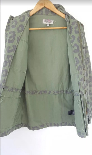Campera Gabardina Mujer Camuflada Animal Print Ecote