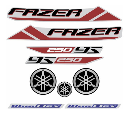 Kit De Adesivos Yamaha Fazer 250 2012/2013 Modelos De Cores