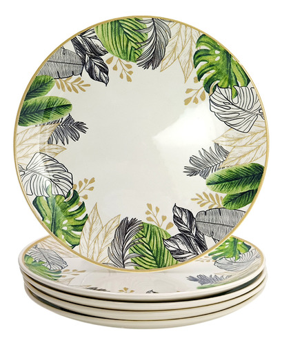 Plato Trinche Redondo Corona Mod. Natural De 26cm 6 Piezas