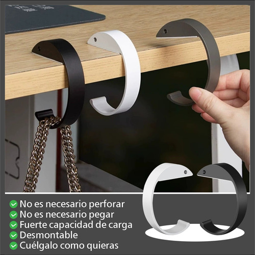 6 Ganchos Colgador Portátil Para Colgar Porta Bolsa En Mesa