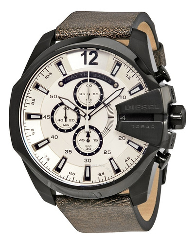 Reloj Diesel Dz4422 Color De La Correa Café Oscuro Color Del Bisel Negro Color Del Fondo Gris