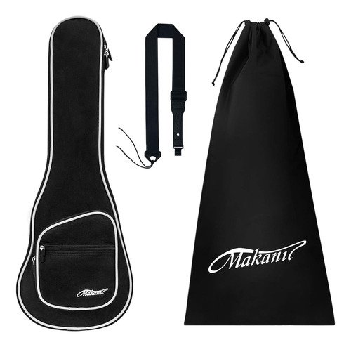 Estuche Ukulele Tenor Negro Acolchado Y Ajustable Espal...