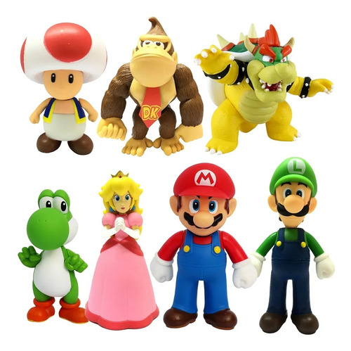 Mario Bros Princesa Peach Luigi Set 6 Personajes 
