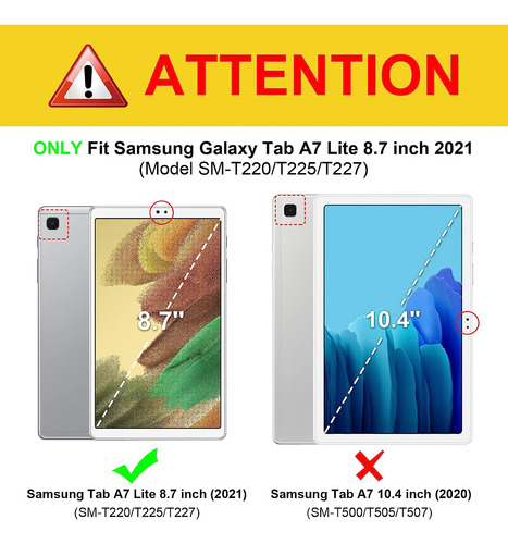Funda Con Tapa Soporte Azul Para Samsung Galaxy Tab A7 Lite