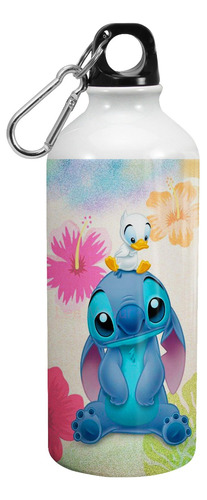 Botella Aluminio Stitch Tapa + Pico Dosificador + Gancho