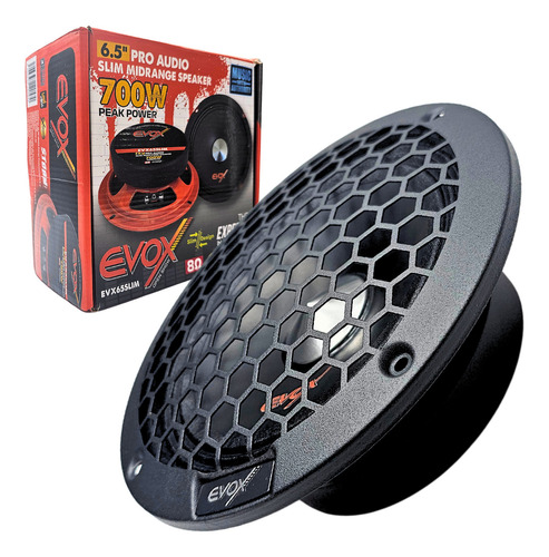 Evox Medio Rango Delgado 6.5" Evx65slim 8ohms Para Audio Profesional Color Negro
