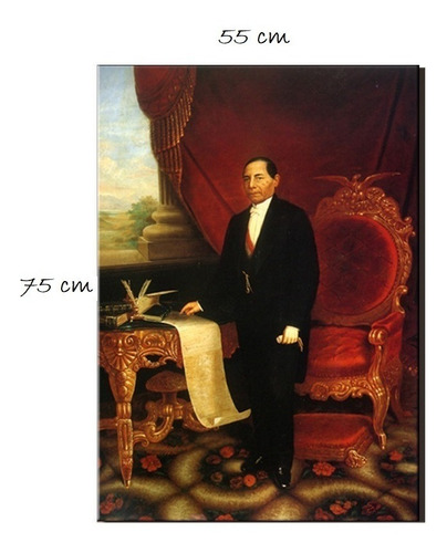 Benito Juárez Cuadro  En Canvas 55 X 75 Cm