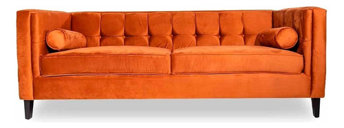 Sofá Salas Modernas Minimalistas Lounge Sillones Retro Color Naranja