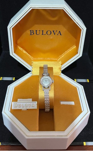 Bulova M3 10k Rolled De Oro Blanco De 10 Kilates Original 