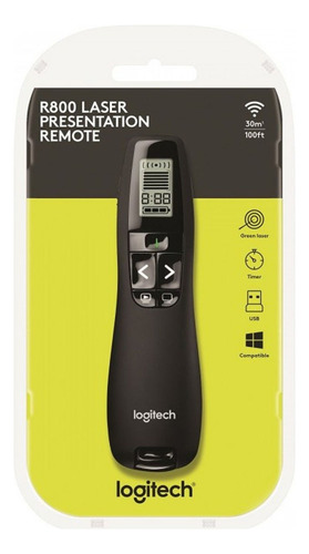 Logitech R800 Pro, Usb, Inalámbrico, Negro 910-001350 30 M