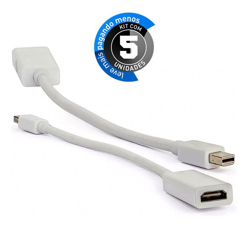 Cabos Adaptador Macos - Mini Displayport Para Hdmi - Kit 5