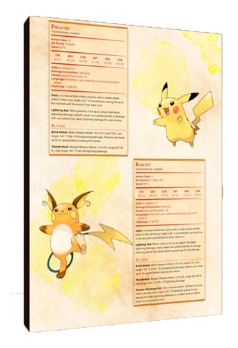 Cuadros Poster Pokemon Pikachu Evolucion 60x90 (mpr 2)