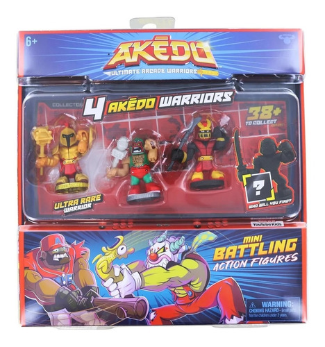 Akedo Ultimate Arcade Warriors Set X 4 Mini Fig 14225 Ed