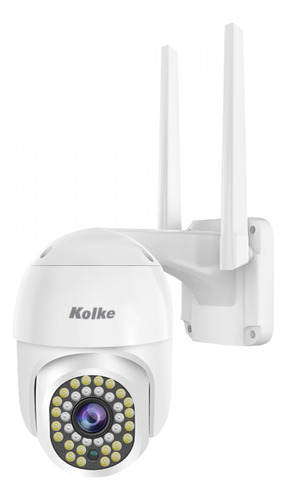 Cámara Seguridad Exterior Kolke 1080p Colorvu 2mp Wi-fi Color Blanco