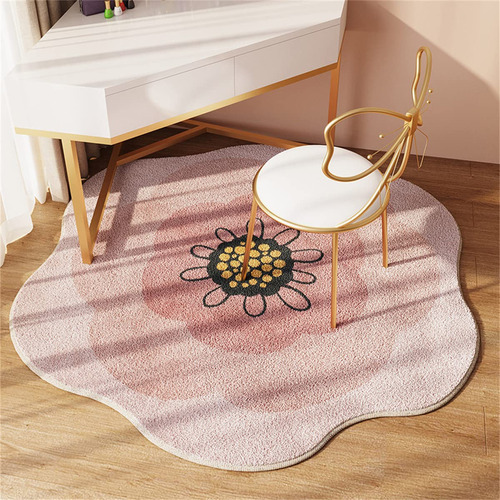 Divertida Alfombra Baño Forma Flor Absorbente Suave Redonda