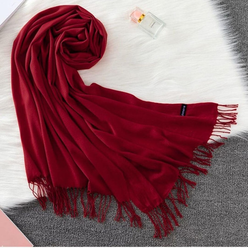 Maxibufandas Guinda Cashmere Bufandas Mujer Miden 180x70cms