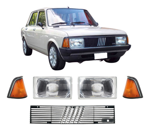 Kit Trompa Opticas Giro Parrilla Fiat Super Europa 1983 1991 Ambos Lados