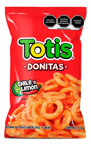 5 Pack Frituras Donita Chile Y Limon Totis 110