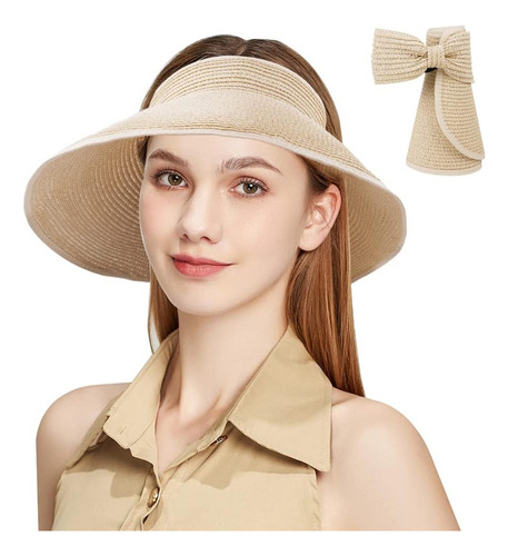 Sombrero De Paja De Ala Ancha Para Mujer, Sombrero De Playa