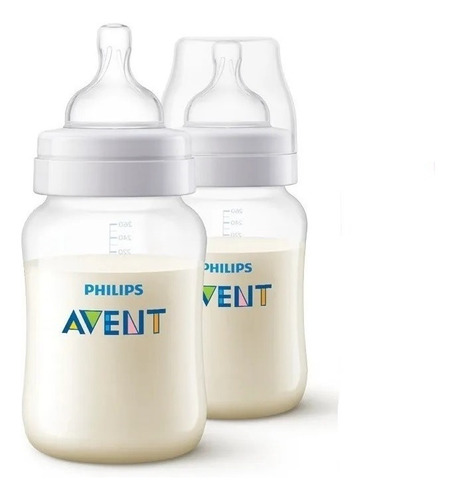 Imagen 1 de 5 de Set Mamadera Avent Classic 260ml X2