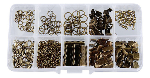 400 Piezas Diy Joyería Cinta Cierre Final Kit Surtido