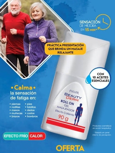 Gel Para Masaje En Zona De Calambres En Roll On 70g 5 Piezas Mentol