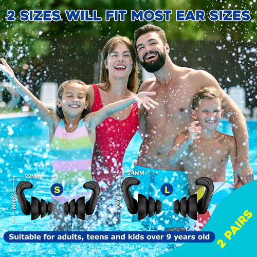 Tapones Para Oídos De Natación 2 Pares Impermeables Silicona