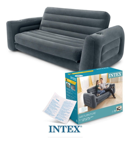 Sofá Cama Inflável Aveludado Colchão 200 Kg Cama Casal Intex