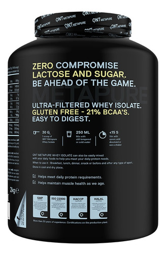 Proteina Metapure Whey Isolate Zero Carb 2 Kg Qnt
