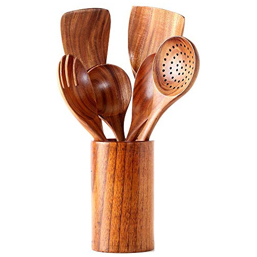 Nayahose Juego De Utensilios De Cocina, Cucharas De Madera