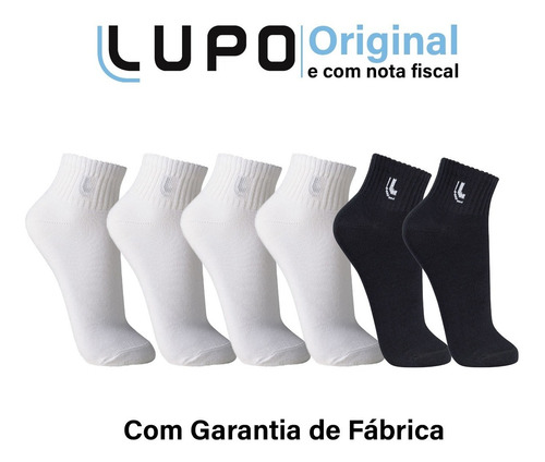 Imagem 2 de 8 de Kit 6 Pares Meias Lupo Cano Médio Academia Atacado Original