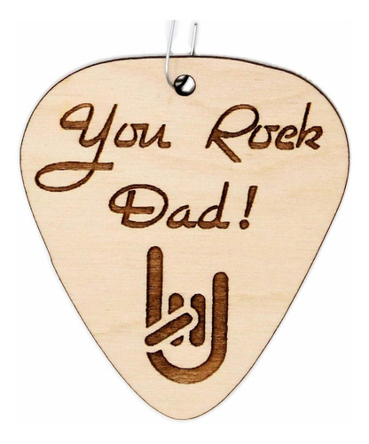 You Rock Dad Guitar Pick Christmas Ornament | Cool Rear View