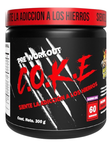 Pre Entrenamiento Workout 2 En 1 Coke + Clemb 60 Servicios Sabor Uva