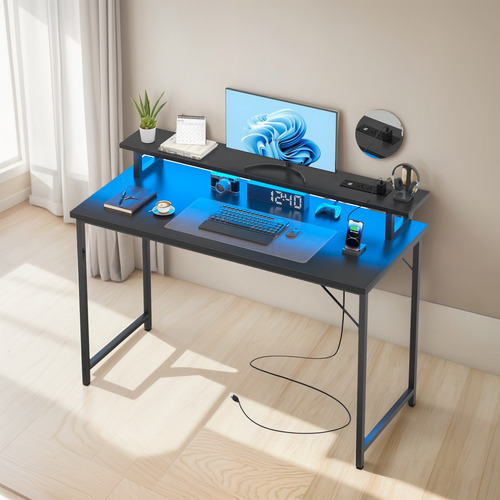 Escritorio De Juegos De 120 Cm Con Tomas Usb