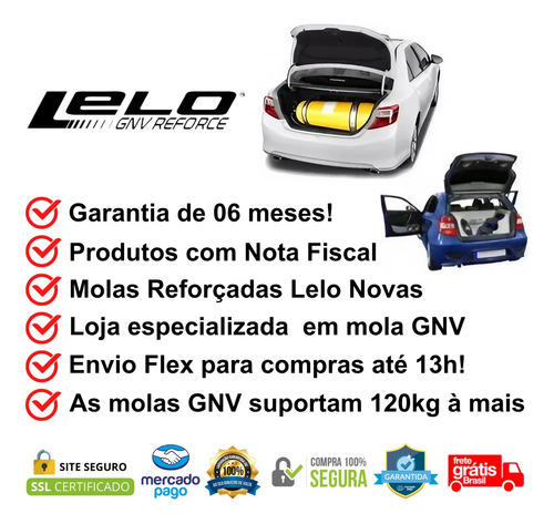 Par Mola Traseira Reforçada P/ Gnv Clio 2013 2014 2015 2016