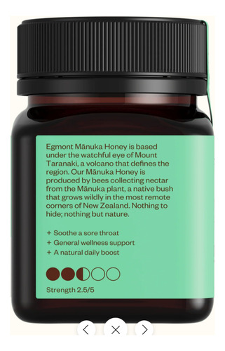 Miel Manuka Egmont Mgo +265 Honey 100% Pura Mas Regalos