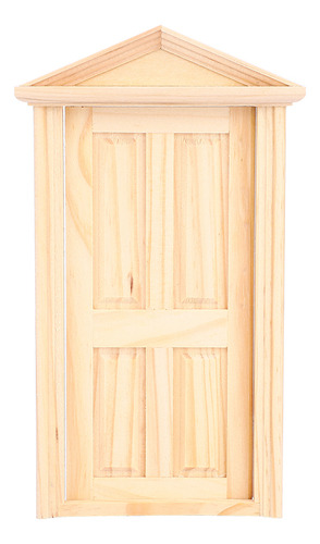 Puerta De Madera Diy 1:12 Con Forma De Aguja De Simulación D