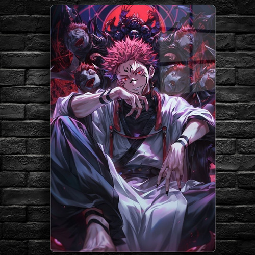 Poster Jujutsu Kaisen Sakuna Curse King Metal +soporte 20x30