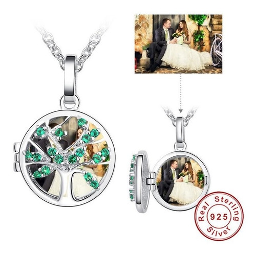 Relicario Collar Para Mujer Árbol De La Vida En Plata 925