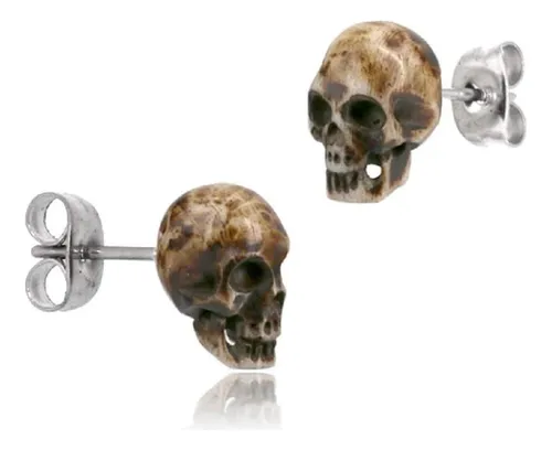 Accesorios De La Tierra Pendientes De Calavera De Hueso De O