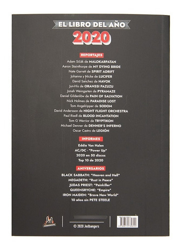 Imagen 2 de 2 de El Libro Del Año 2020 - El Heavy Metal Resiste - Libro