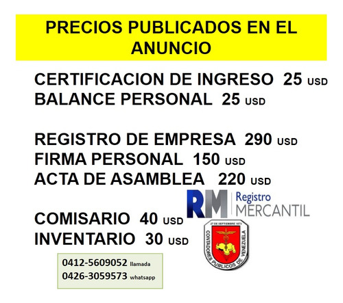 Imagen 1 de 12 de Contador Publico,certificación Ingreso,constitución Empresas