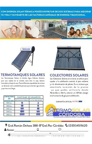Imagen 5 de 6 de Termotanque Solar, Termosolar, Calefon Solar 165 Lts